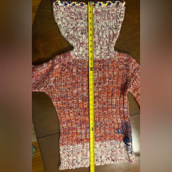 Desigual Chunky Multicolor Knit Y2K Style Turtleneck Long Sleeve Sweater Top - Picture 9 of 13